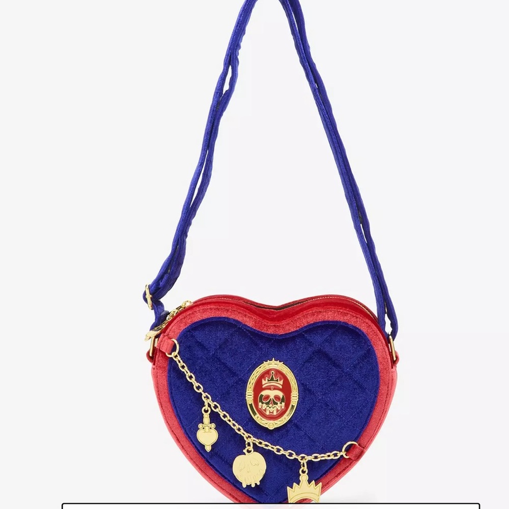 Loungefly Disney Snow White & 7 Dwarfs Evil Queen Velvet Crossbody Hard Tag New